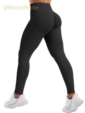 Seamless Workout Leggings Hidden Butt Scrunch Mid Rise Fitted Active Yoga Gym